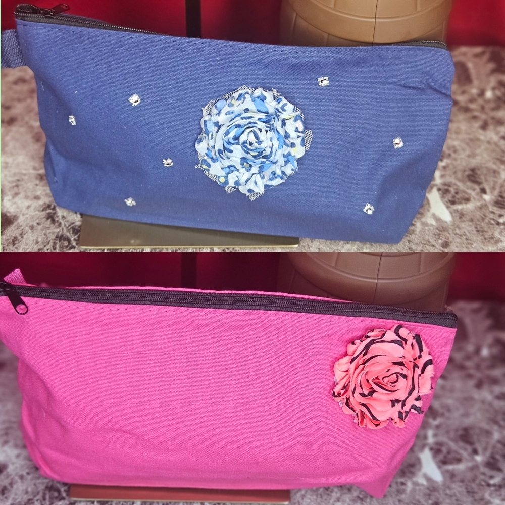 NWOT Set Zipper Money Bag Pencil Pouch Makeup Travel Accessories 2 Pack